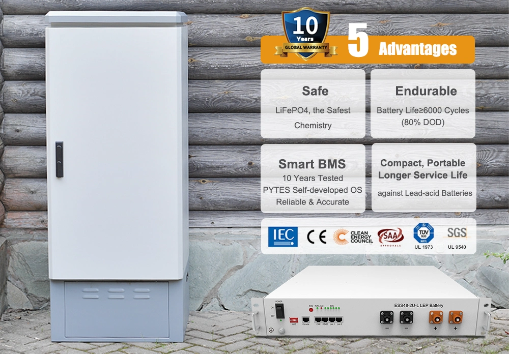 Pytes-4850 48V 50ah Bess Lithium LFP Battery with BMS for Home Solar Renewable Energy System